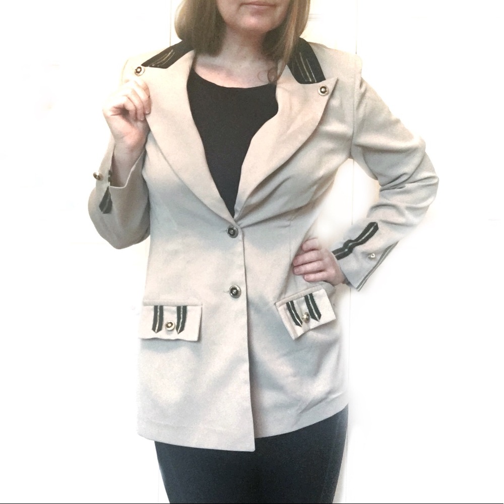 Lew Magram Vintage Tan Military Style Blazer